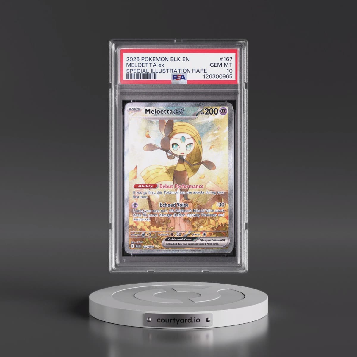 2025 Pokémon Blk EN-Black Bolt #167 Meloetta EX - Holo Special Illustration Rare (PSA 10 GEM MINT)