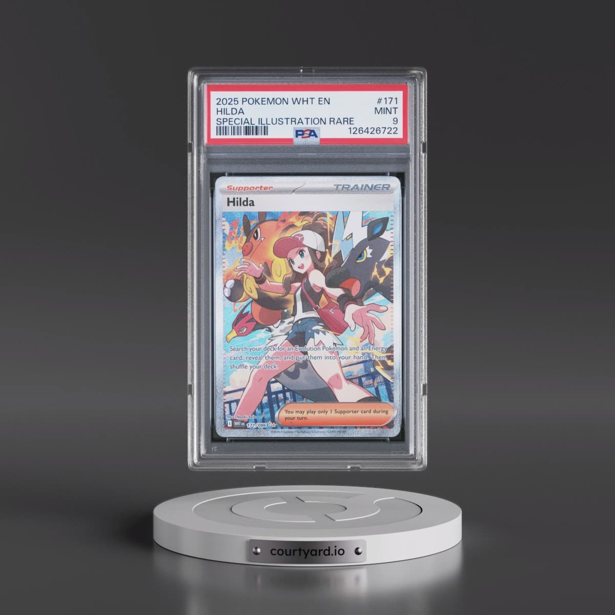 2025 Pokémon Wht EN-White Flare #171 Hilda - Special Illustration Rare (PSA 9 MINT)