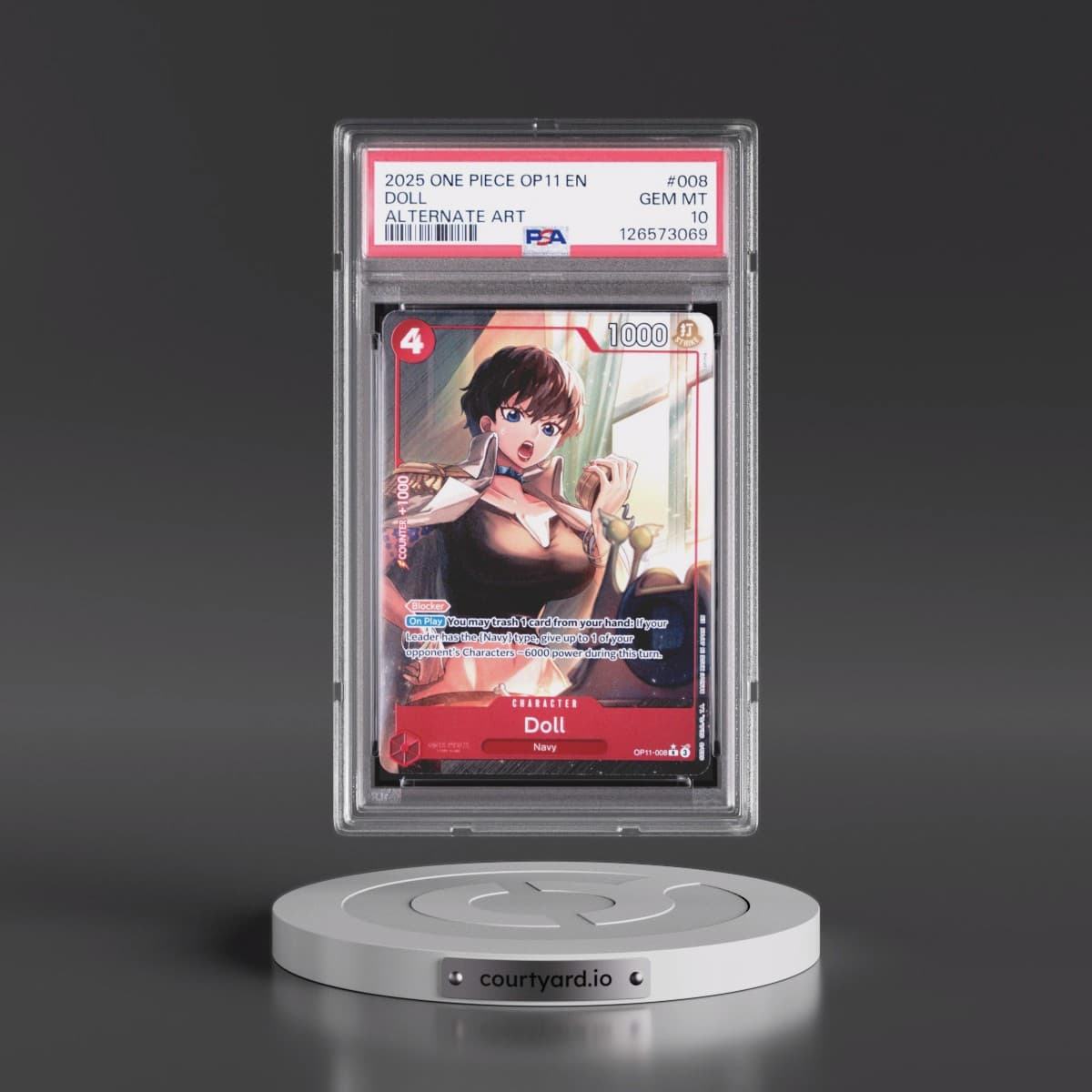 2025 One Piece OP11-A Fist of Divine Speed #008 Doll - Alternate Art (PSA 10 GEM MINT)