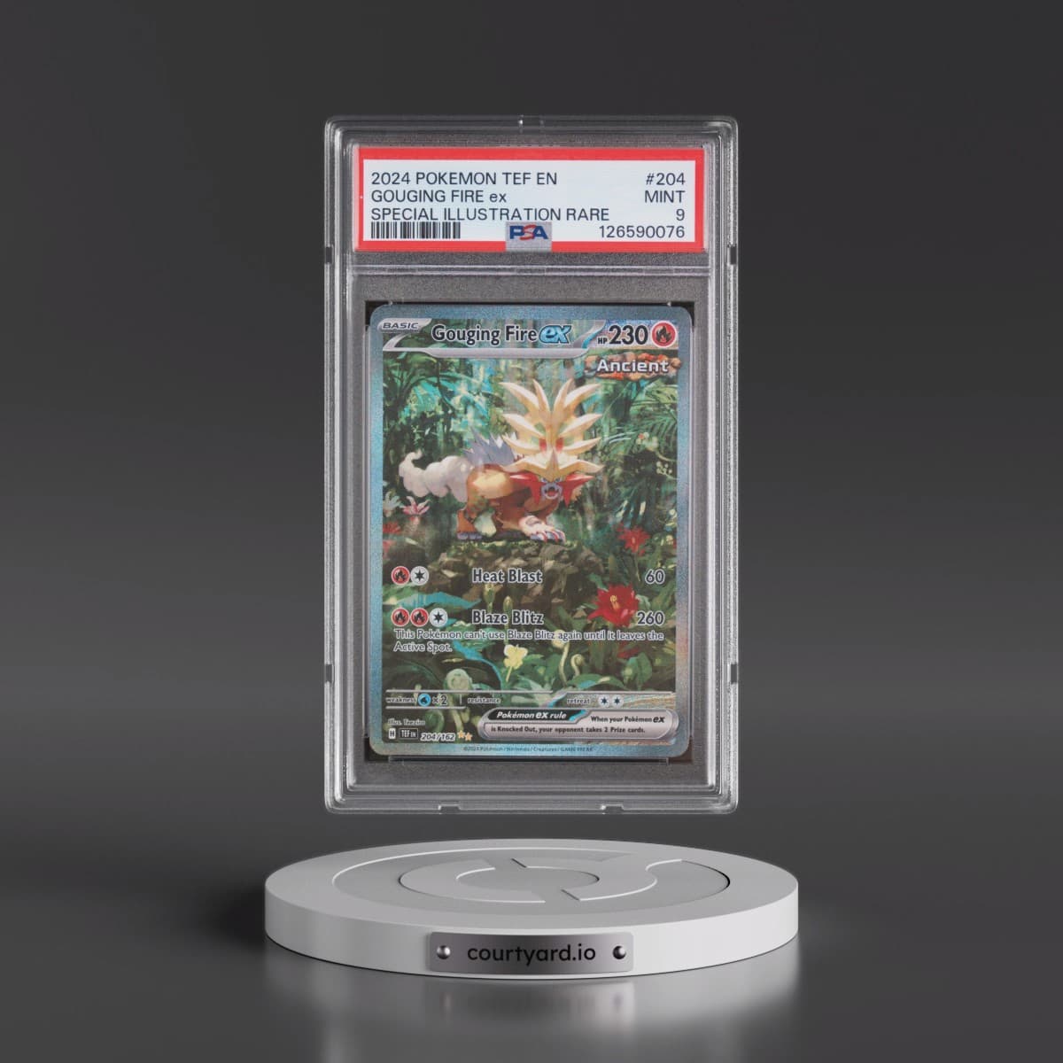 2024 Pokémon Tef EN-Temporal Forces #204 Gouging Fire EX - Holo Special Illustration Rare (PSA 9 MINT)