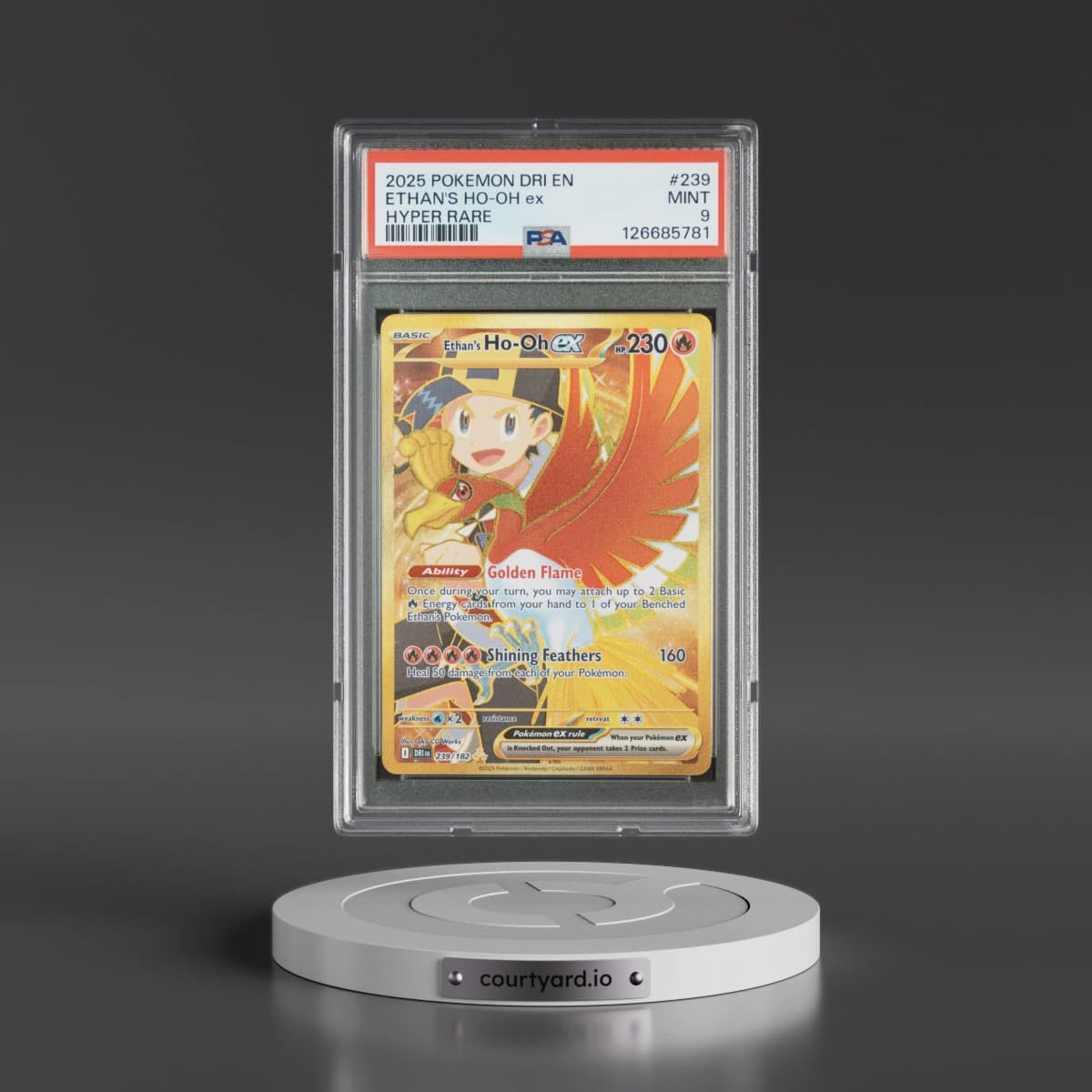 2025 Pokémon Dri EN-Destined Rivals #239 Ethan's HO-Oh EX - Holo Hyper Rare (PSA 9 MINT)