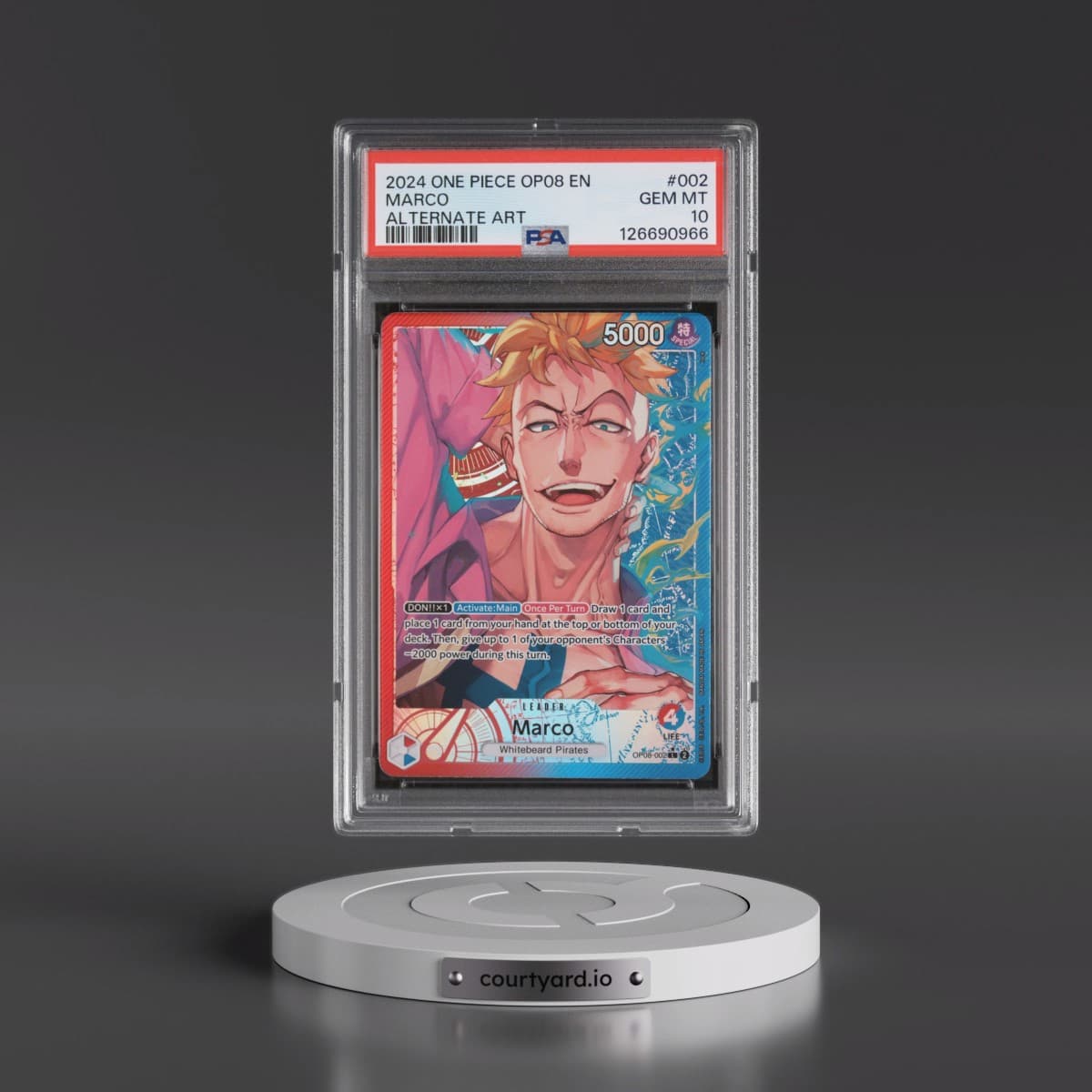 2024 One Piece OP08-Two Legends #002 Marco - Alternate Art (PSA 10 GEM MINT)