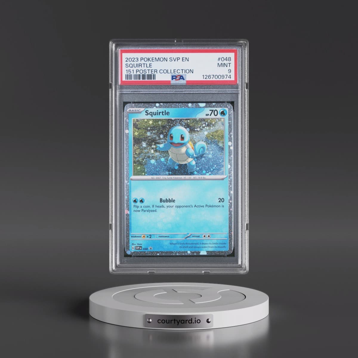 2023 Pokémon Svp EN-SV Black Star Promo #048 Squirtle - 151 Poster Collection (PSA 9 MINT)