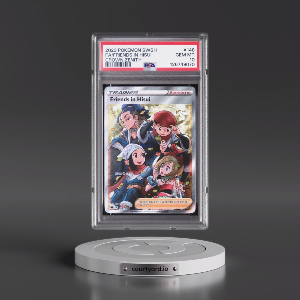 2023 Pokémon Sword and Shield Crown Zenith #148 Friends in Hisui - Full Art (PSA 10 GEM MINT)