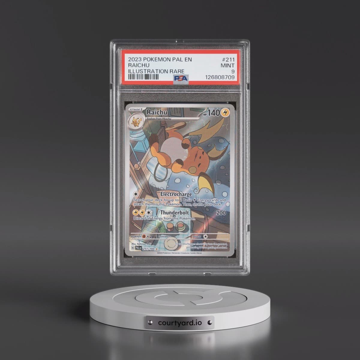 2023 Pokémon Pal EN-Paldea Evolved #211 Raichu - Illustration Rare (PSA 9 MINT)