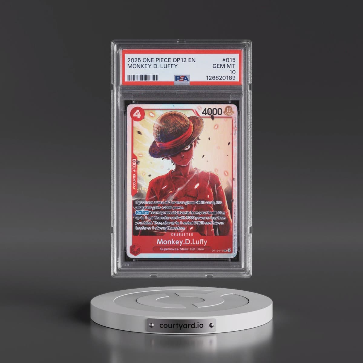 2025 One Piece OP12-Legacy of the Master #015 Monkey D. Luffy (PSA 10 GEM MINT)