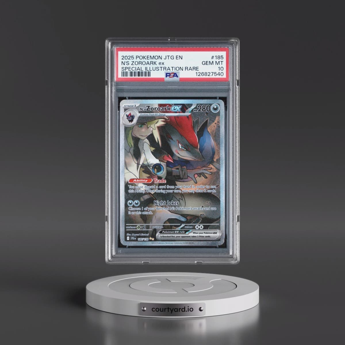 2025 Pokémon Jtg EN-Journey Together #185 N's Zoroark EX - Holo Special Illustration Rare (PSA 10 GEM MINT)