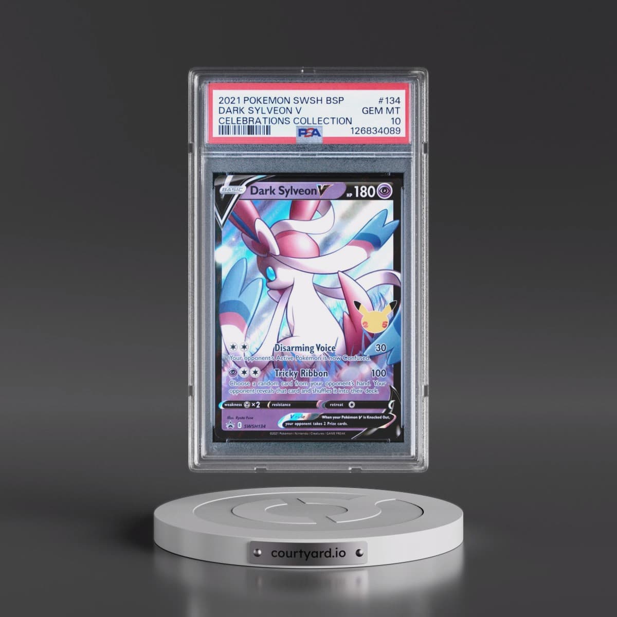 2021 Pokémon Swsh Black Star Promo #134 Dark Sylveon V - Holo Celebrations Collection (PSA 10 GEM MINT)