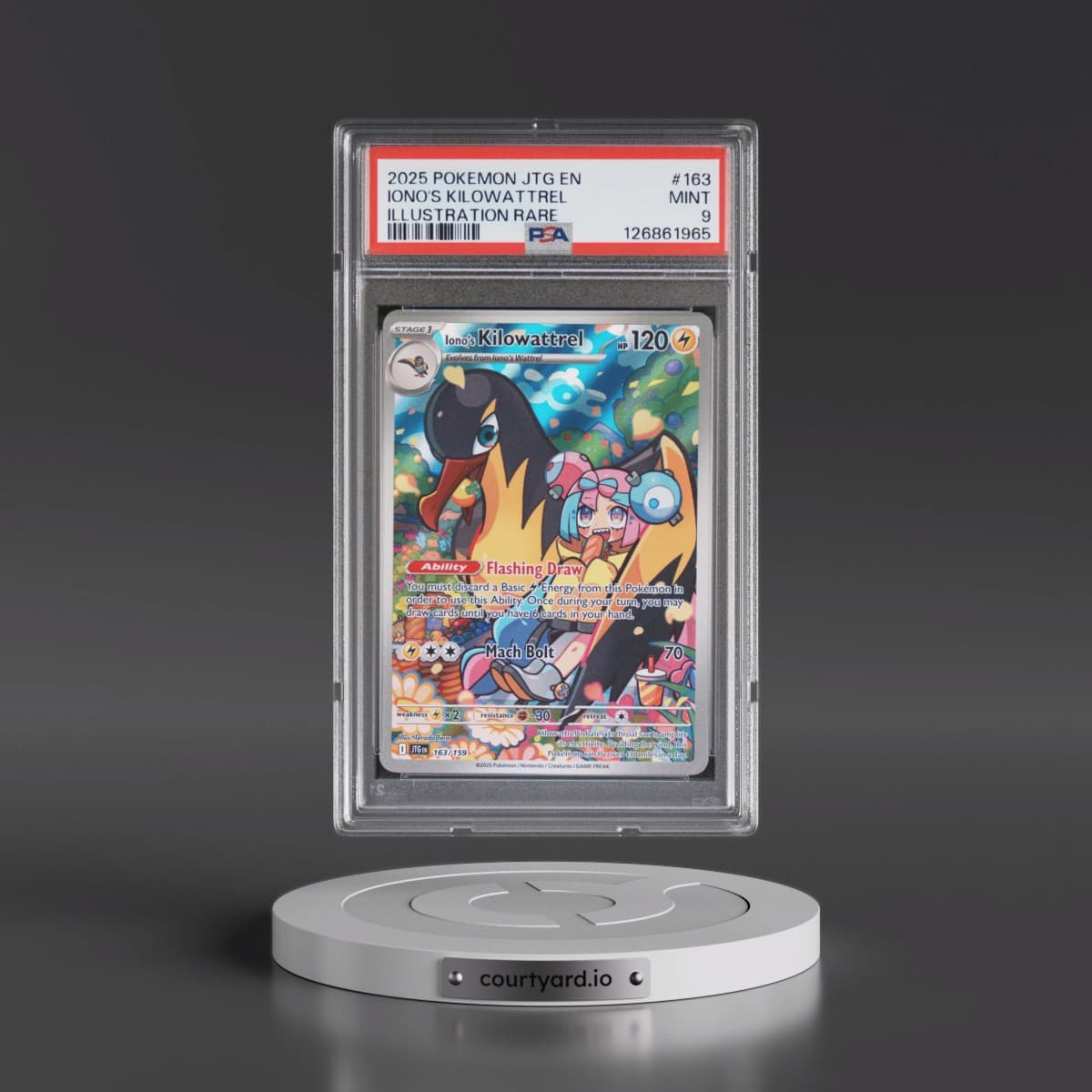 2025 Pokémon Jtg EN-Journey Together #163 Iono's Kilowattrel - Illustration Rare (PSA 9 MINT)