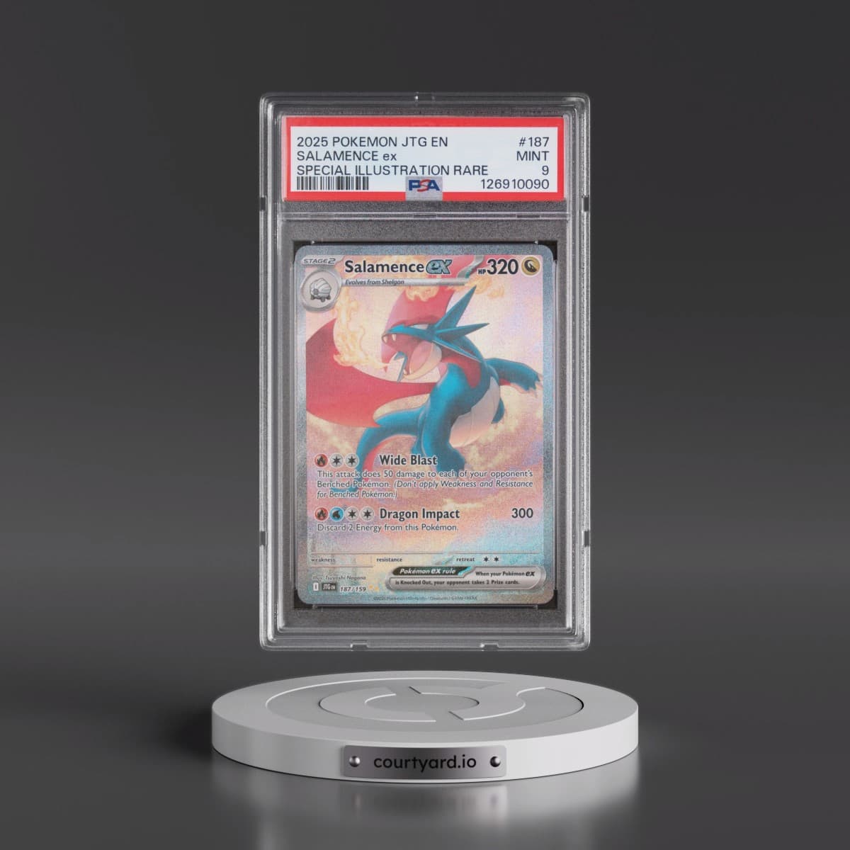 2025 Pokémon Jtg EN-Journey Together #187 Salamence EX - Holo Special Illustration Rare (PSA 9 MINT)