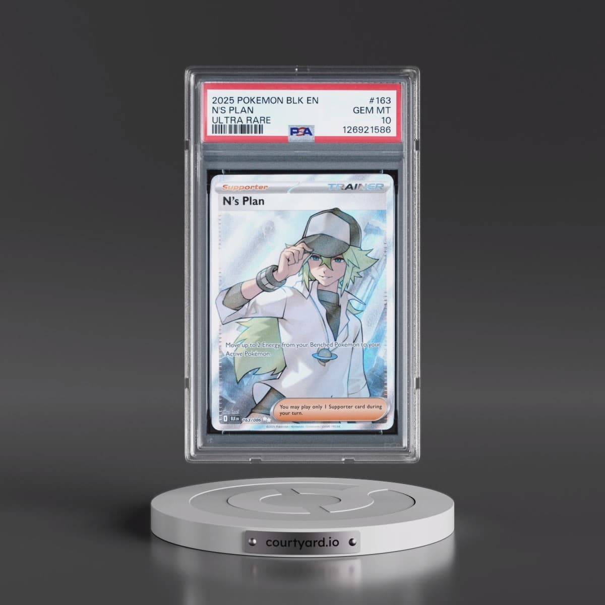 2025 Pokémon Blk EN-Black Bolt #163 N's Plan - Ultra Rare (PSA 10 GEM MINT)