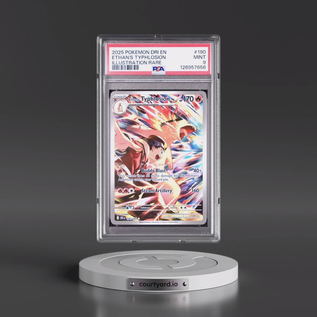 2025 Pokémon Dri EN-Destined Rivals #190 Ethan's Typhlosion - Illustration Rare (PSA 9 MINT)