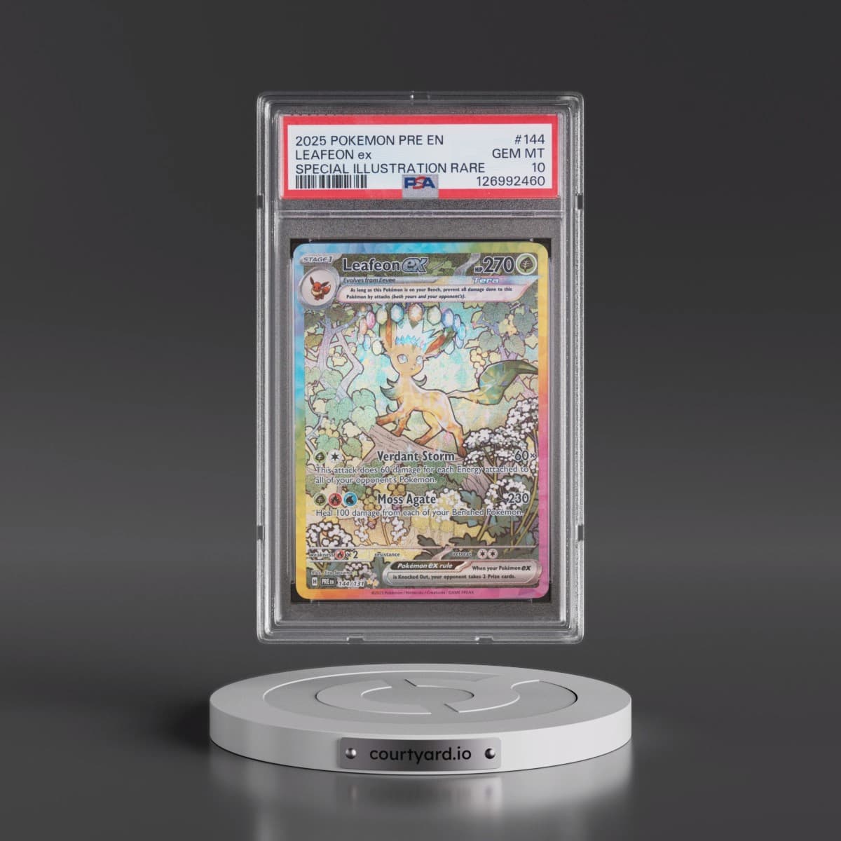 2025 Pokémon Pre EN-Prismatic Evolutions #144 Leafeon EX - Holo Special Illustration Rare (PSA 10 GEM MINT)