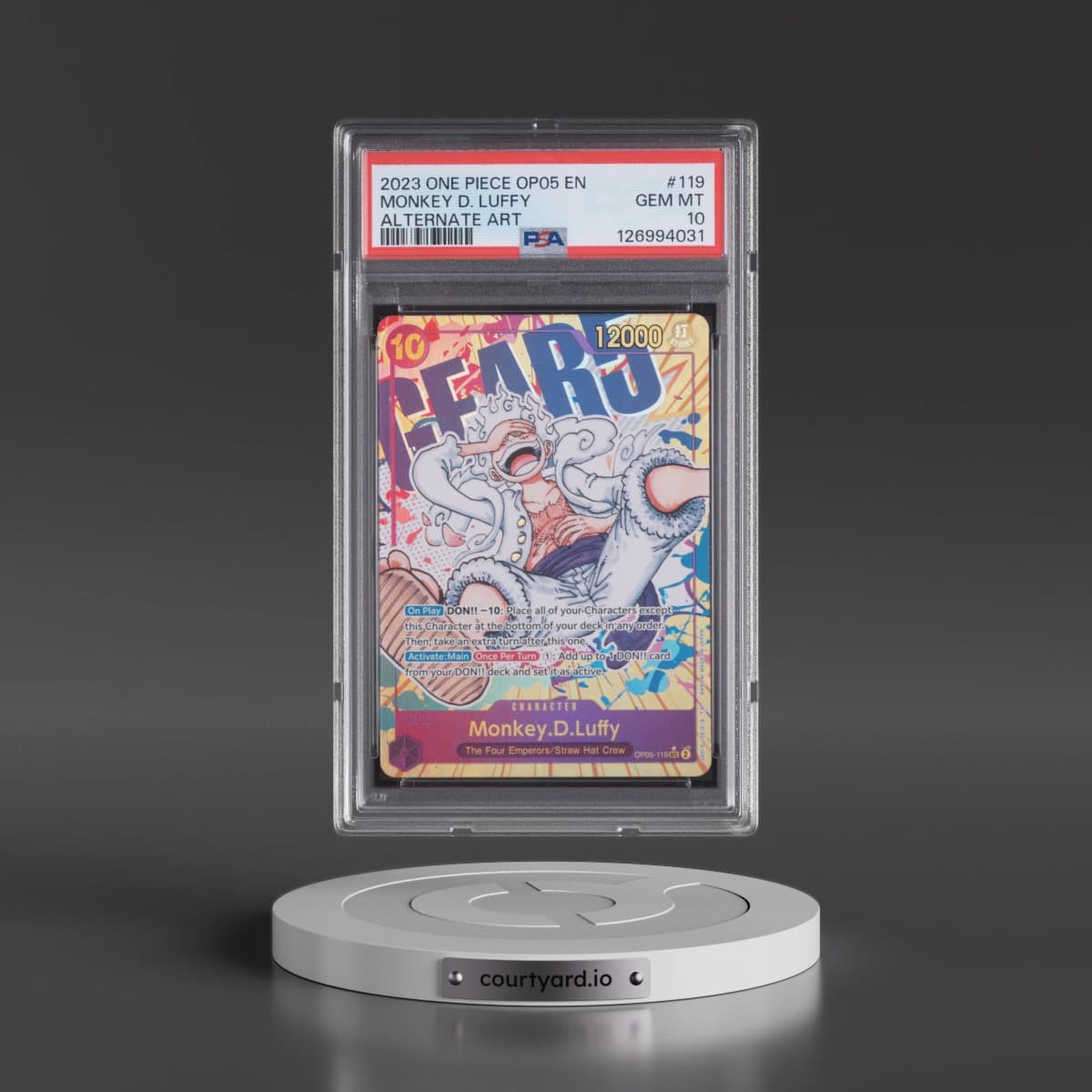 2023 One Piece Awakening of the New Era #119 Monkey D. Luffy - Alternate Art (PSA 10 GEM MINT)