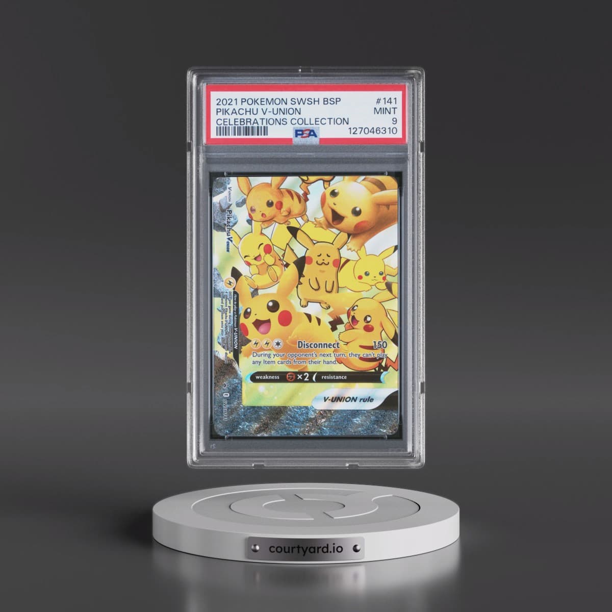 2021 Pokémon Swsh Black Star Promo #141 Pikachu V-Union - Celebrations Collection (PSA 9 MINT)