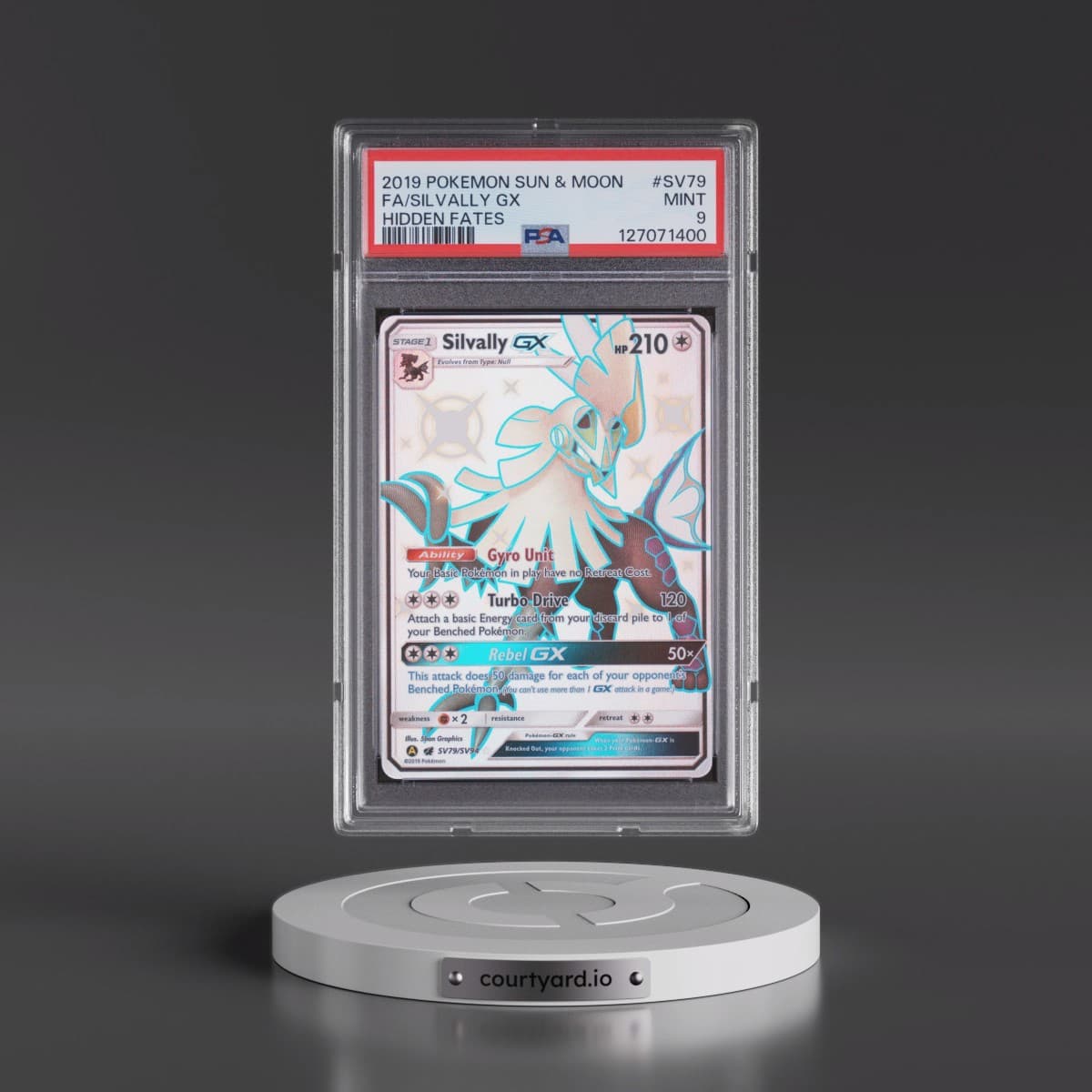 2019 Pokémon Sun & Moon Hidden Fates #SV79 Silvally GX - Holo Full Art (PSA 9 MINT)