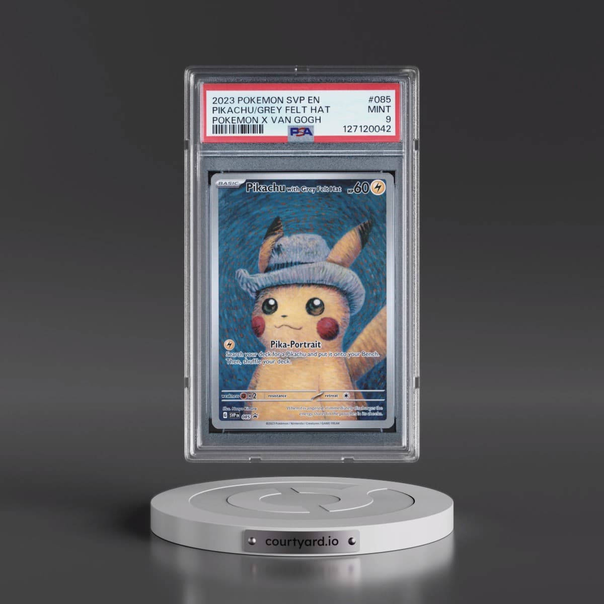 2023 Pokémon Svp EN-SV Black Star Promo #085 Pikachu With Grey Felt Hat - Pokemon X Van Gogh (PSA 9 MINT)