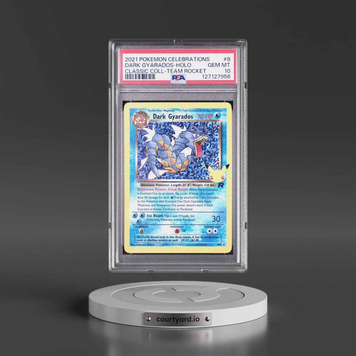 2021 Pokémon Celebrations Classic Collection #8 Dark Gyarados - Holo (PSA 10 GEM MINT)