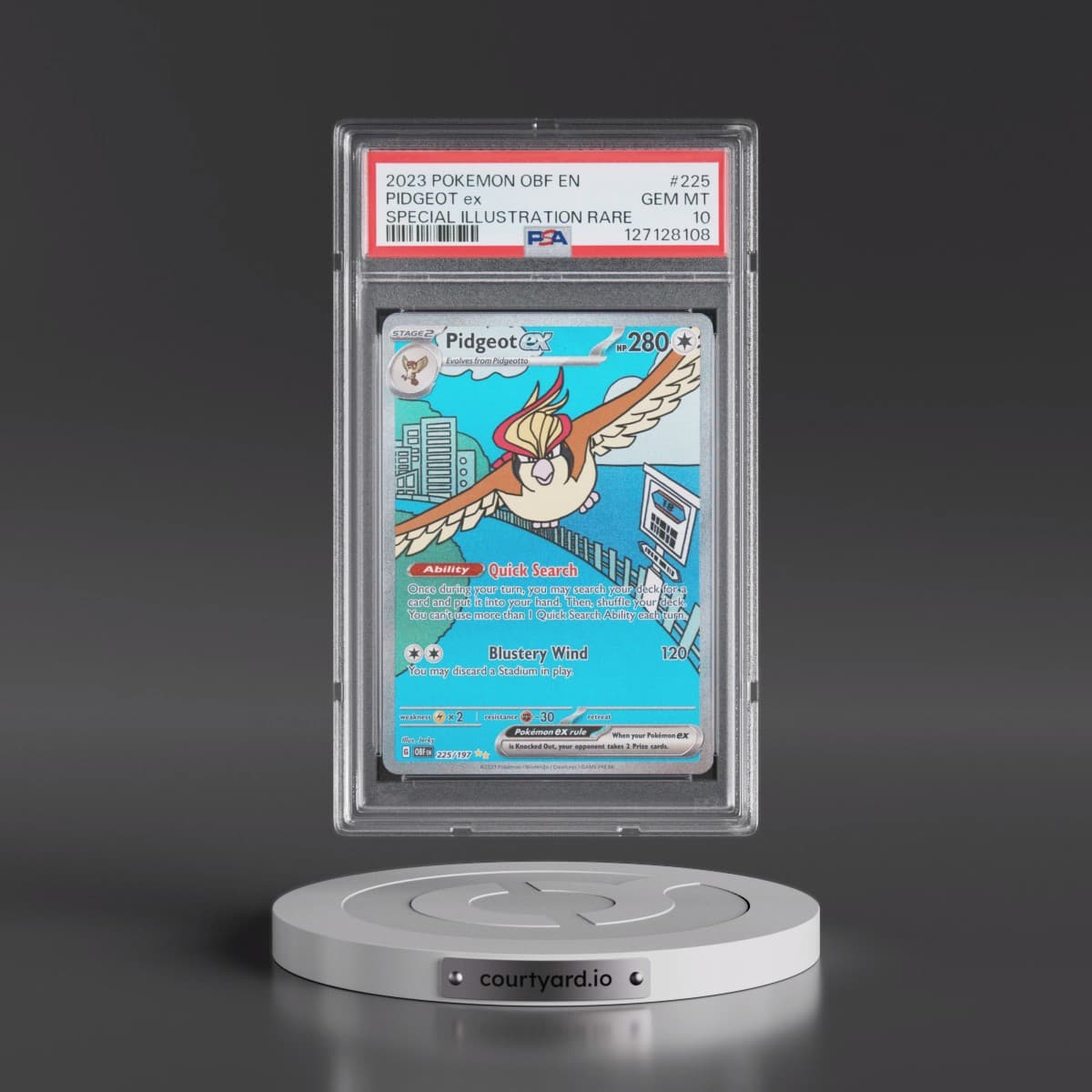 2023 Pokémon Obf EN-Obsidian Flames #225 Pidgeot EX - Holo Special Illustration Rare (PSA 10 GEM MINT)