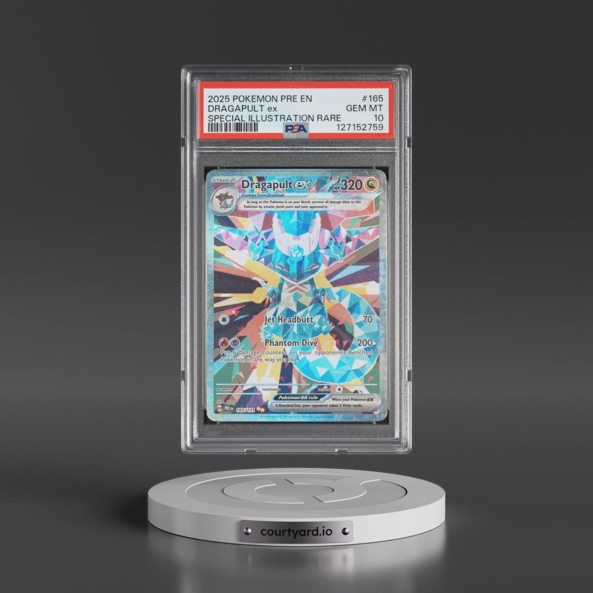 2025 Pokémon Pre EN-Prismatic Evolutions #165 Dragapult EX - Holo Special Illustration Rare (PSA 10 GEM MINT)