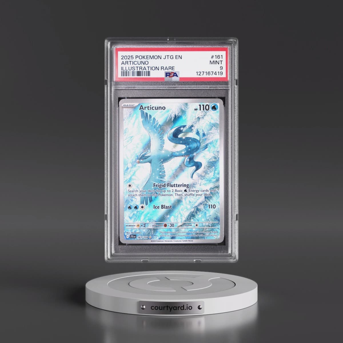 2025 Pokémon Jtg EN-Journey Together #161 Articuno - Illustration Rare (PSA 9 MINT)