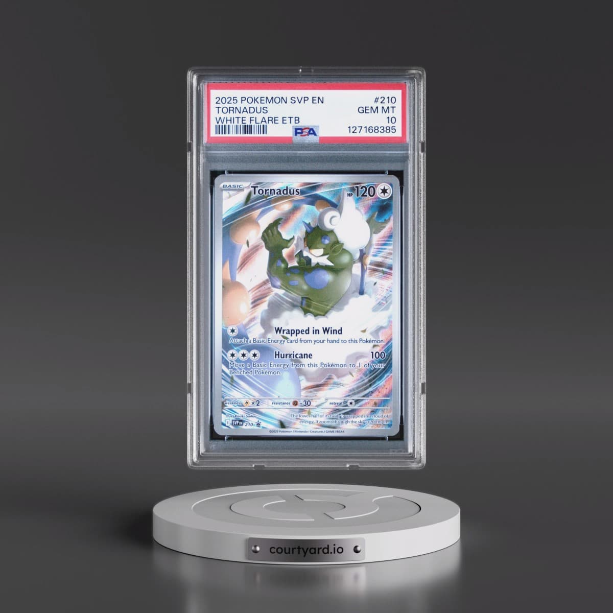 2025 Pokémon Svp EN-SV Black Star Promo #210 Tornadus - White Flare Elite Trainer Box (PSA 10 GEM MINT)