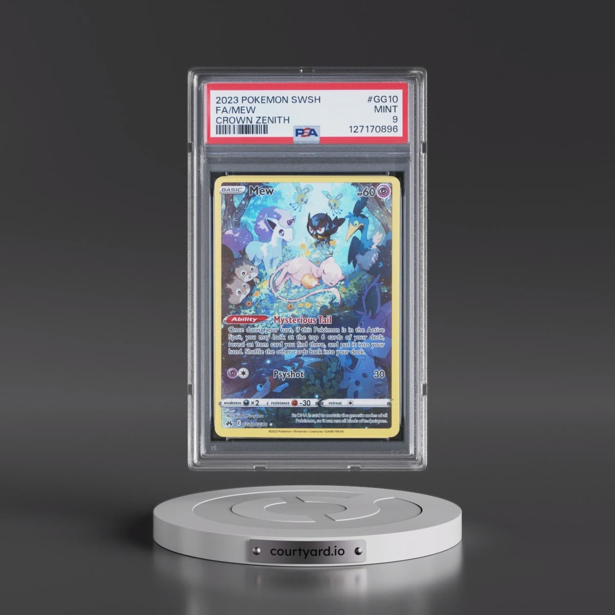 2023 Pokémon Sword and Shield Crown Zenith #GG10 Mew - Full Art (PSA 9 MINT)