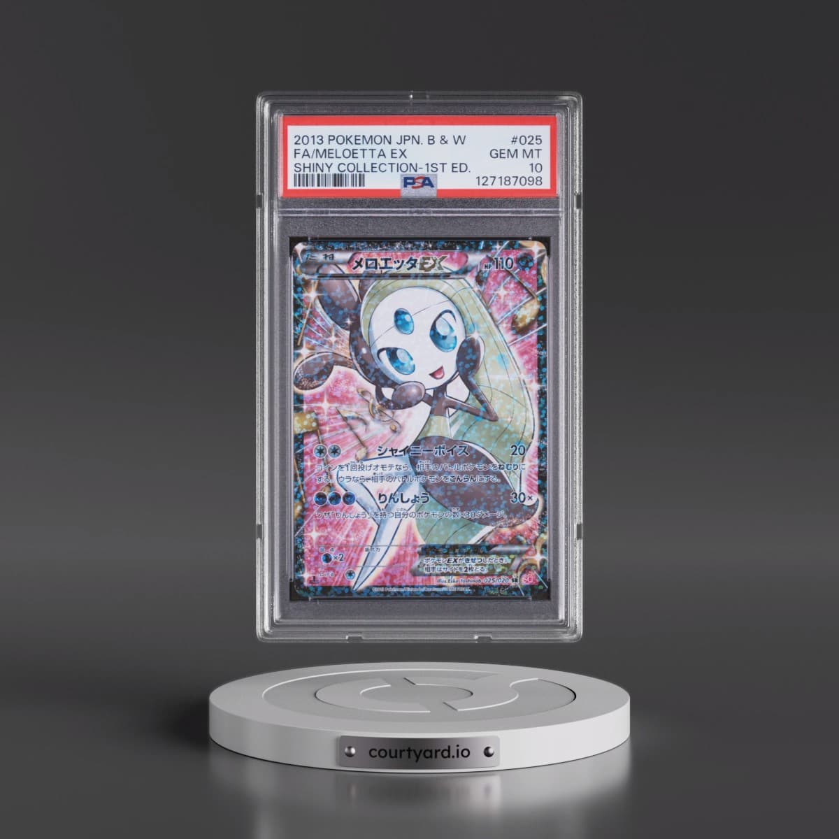 2013 Pokémon Black & White Shiny Collection #025 Meloetta EX - 1st Edition Holo Full Art (PSA 10 GEM MINT)