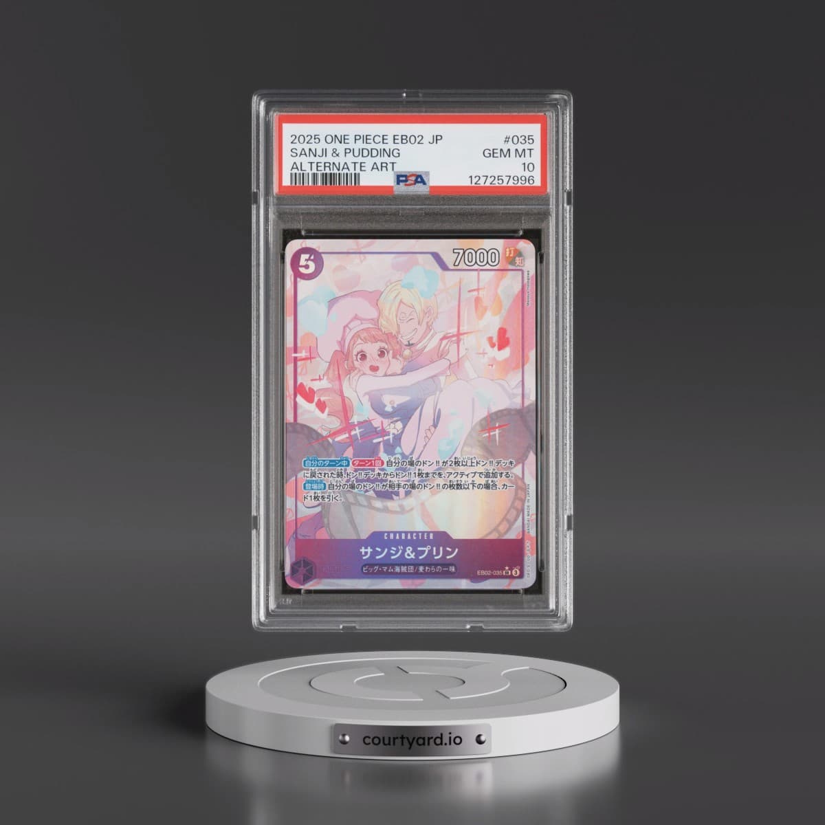 2025 One Piece Japanese EB02-Extra Booster -Anime 25th Collection #035 Sanji & Pudding - Alternate Art (PSA 10 GEM MINT)