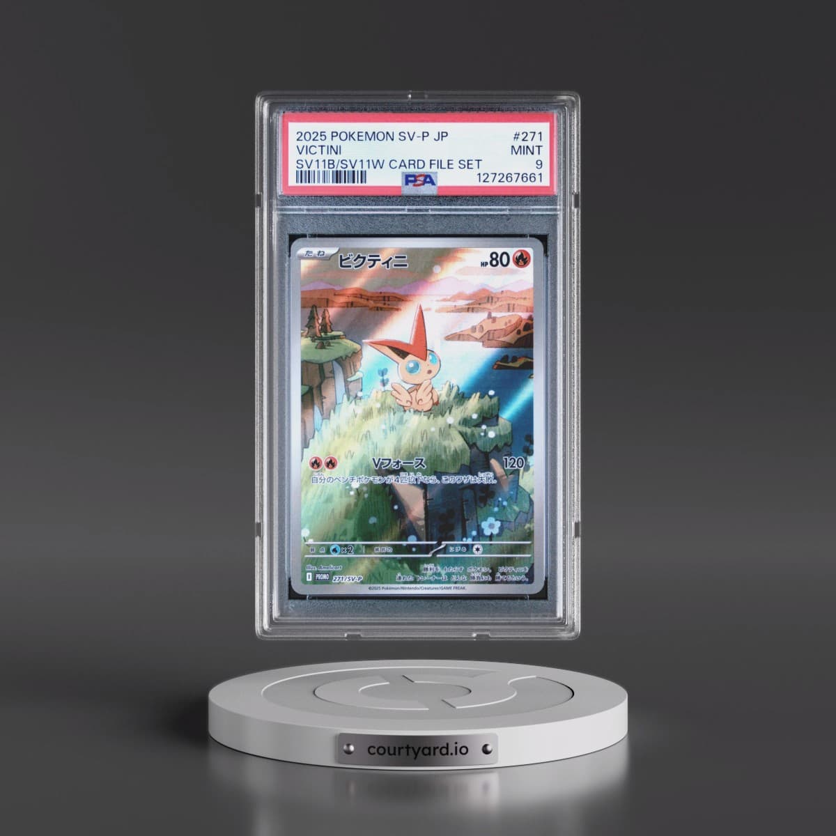 2025 Pokémon SV-P Promo #271 Victini - Black Bolt/White Flare Card File Set (PSA 9 MINT)