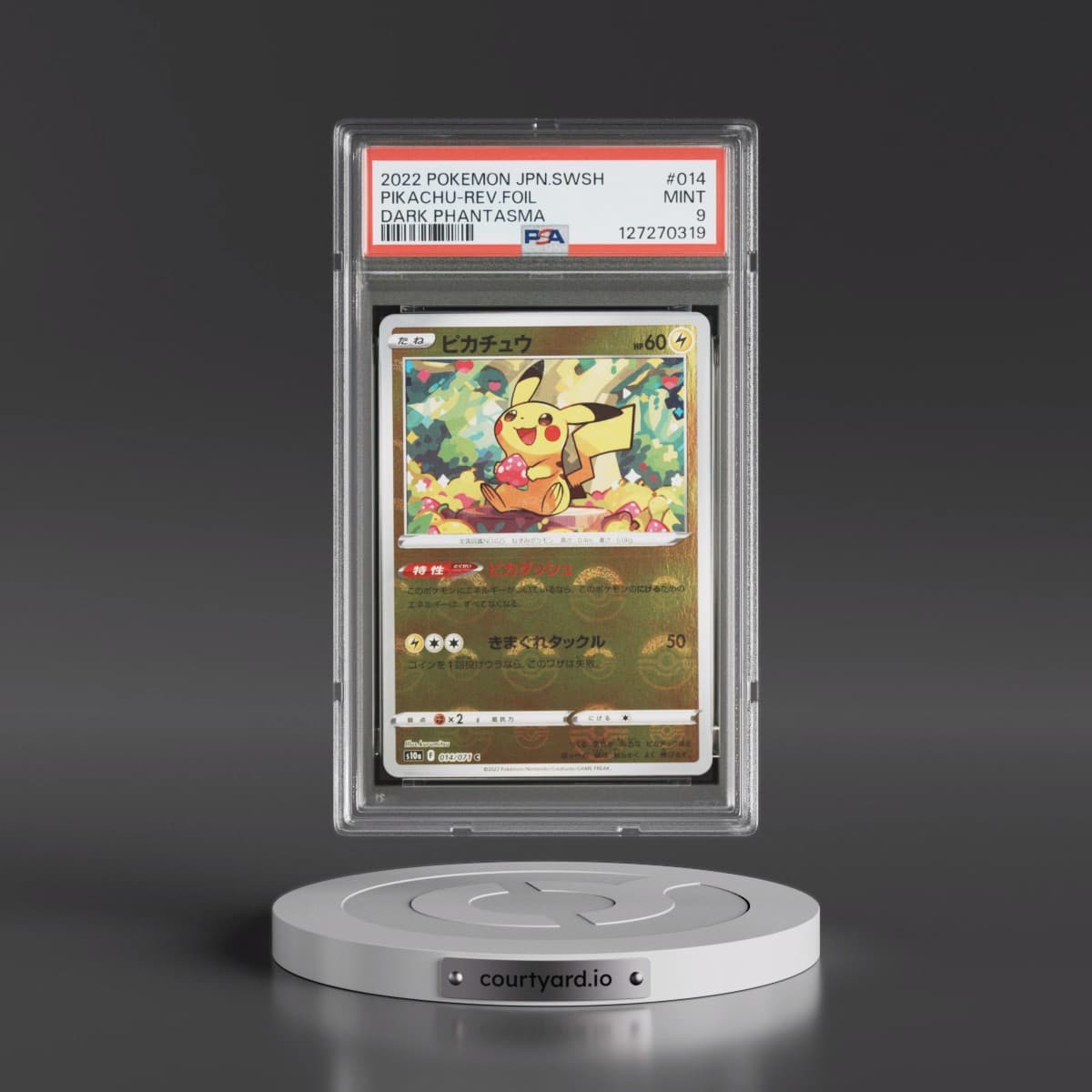 2022 Pokémon Sword & Shield Dark Phantasma #014 Pikachu - Reverse Foil (PSA 9 MINT)