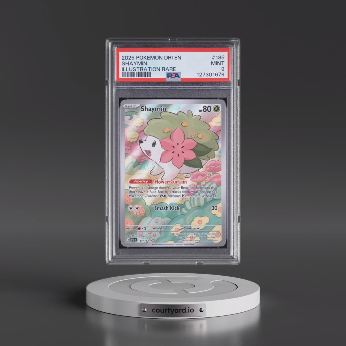 2025 Pokémon Dri EN-Destined Rivals #185 Shaymin - Illustration Rare (PSA 9 MINT)