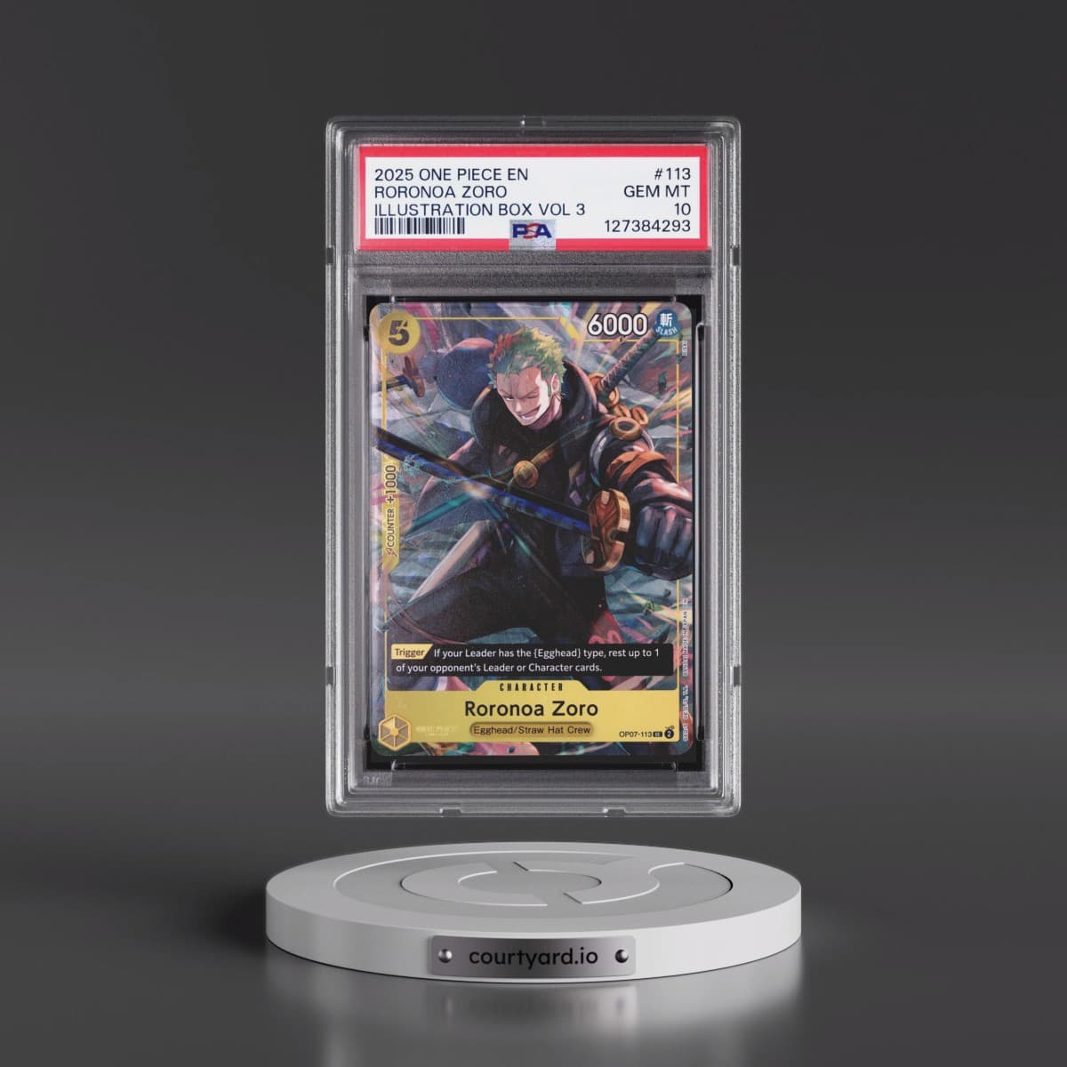 2025 One Piece Promos #113 Roronoa Zoro - Illustration Box Vol.3 (PSA 10 GEM MINT)