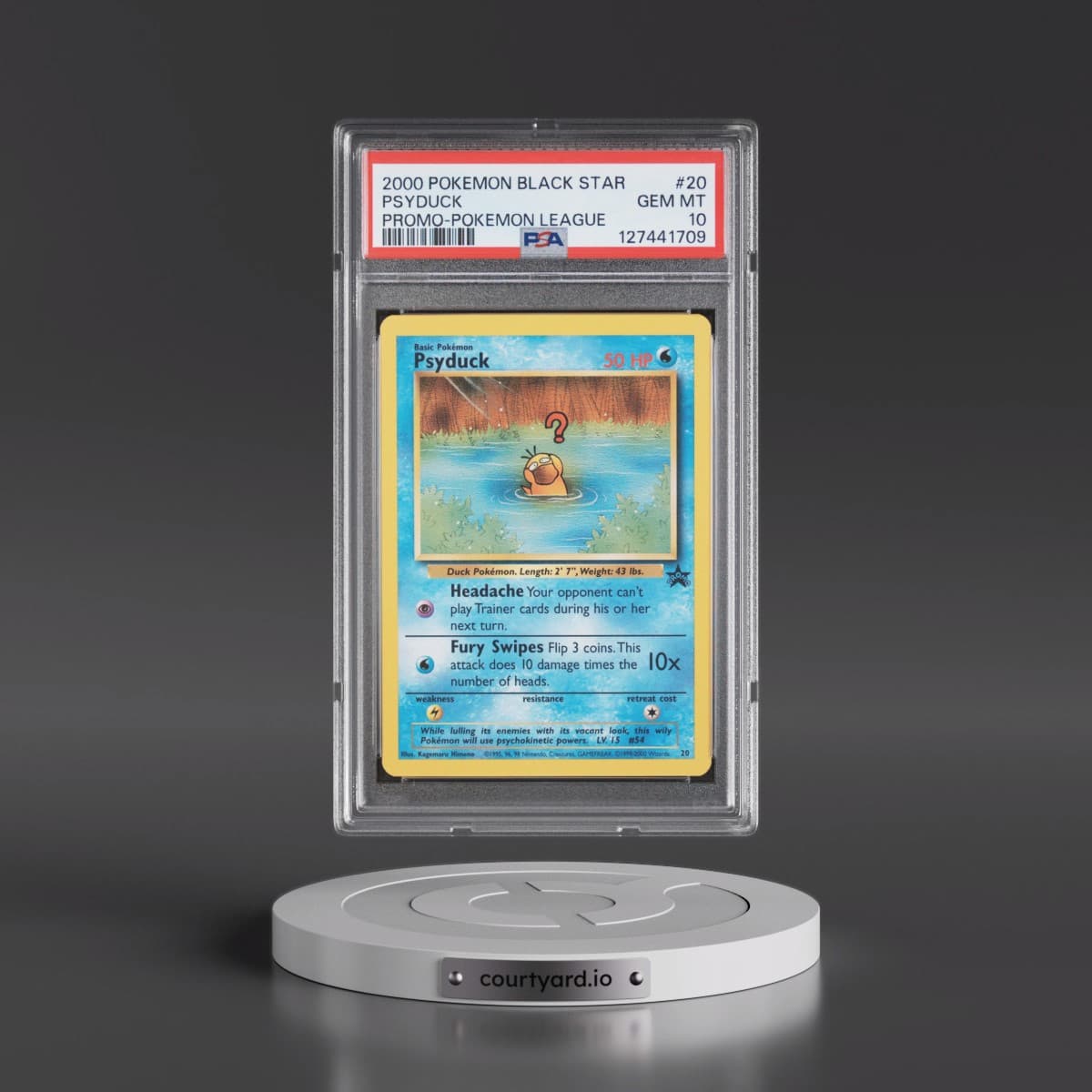 2000 Pokémon Promo Black Star #20 Psyduck - Pokemon League (PSA 10 GEM MINT)