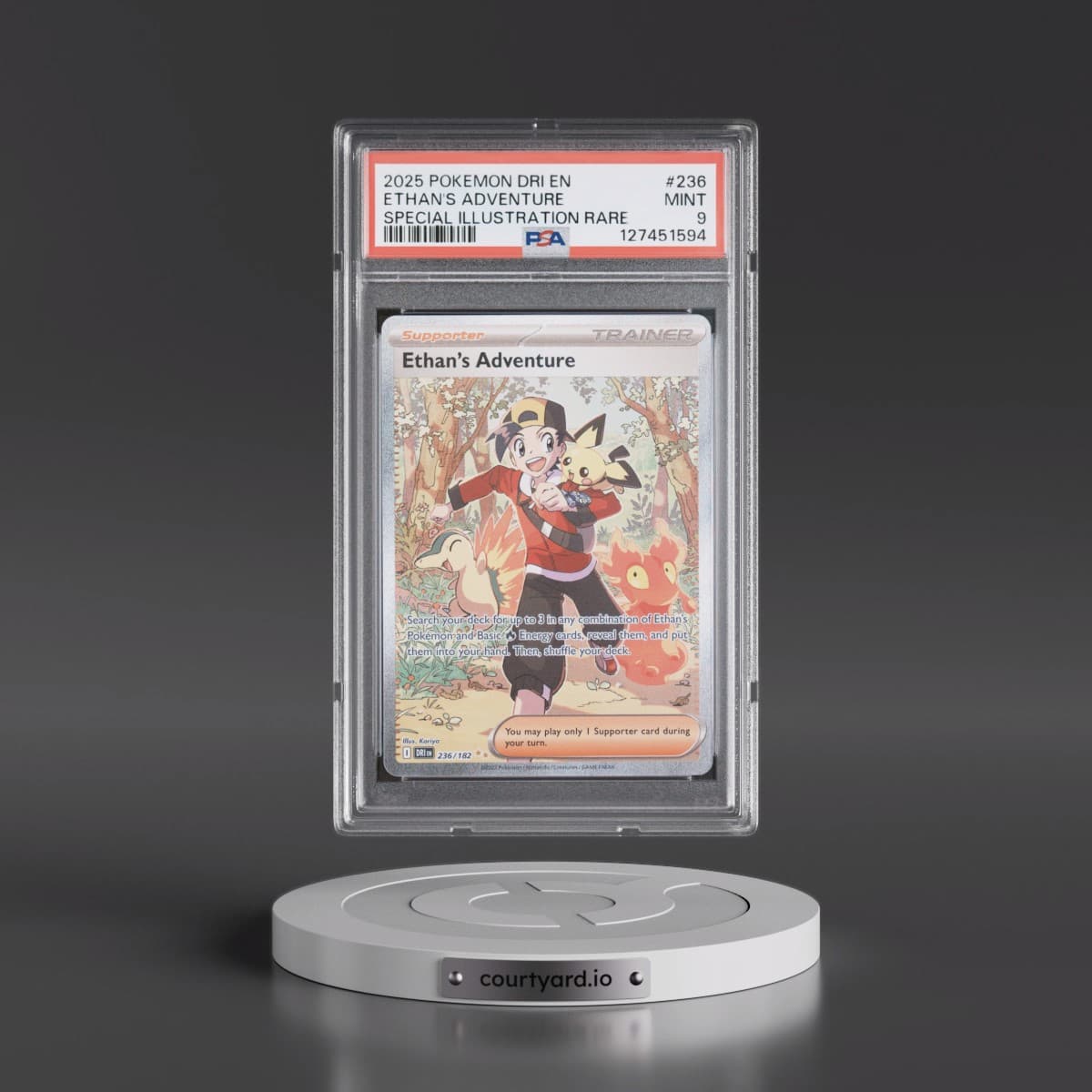 2025 Pokémon Dri EN-Destined Rivals #236 Ethan's Adventure - Special Illustration Rare (PSA 9 MINT)
