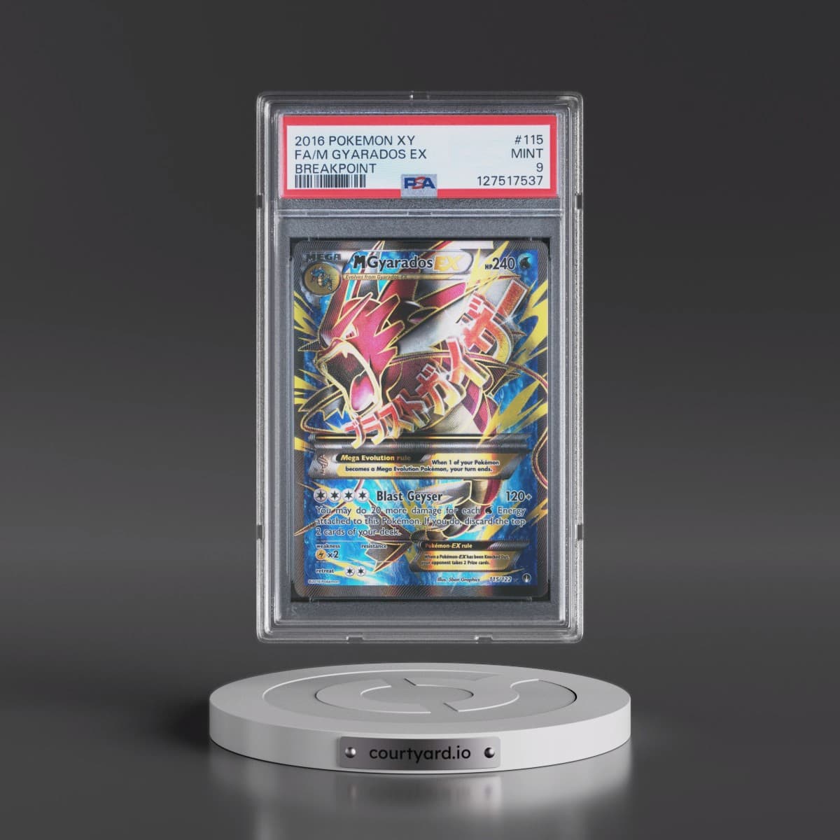 2016 Pokémon XY Breakpoint #115 M Gyarados EX - Holo Full Art (PSA 9 MINT)