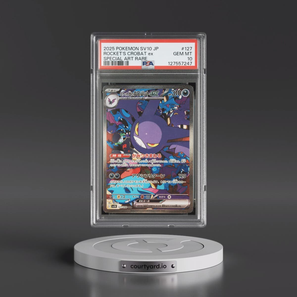 2025 Pokémon SV10-Glory of Team Rocket #127 Team Rocket's Crobat EX - Holo Special Art Rare (PSA 10 GEM MINT)
