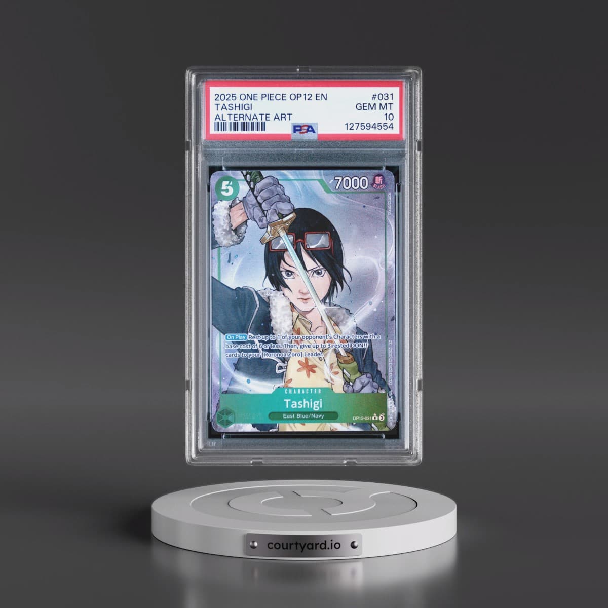 2025 One Piece OP12-Legacy of the Master #031 Tashigi - Alternate Art (PSA 10 GEM MINT)