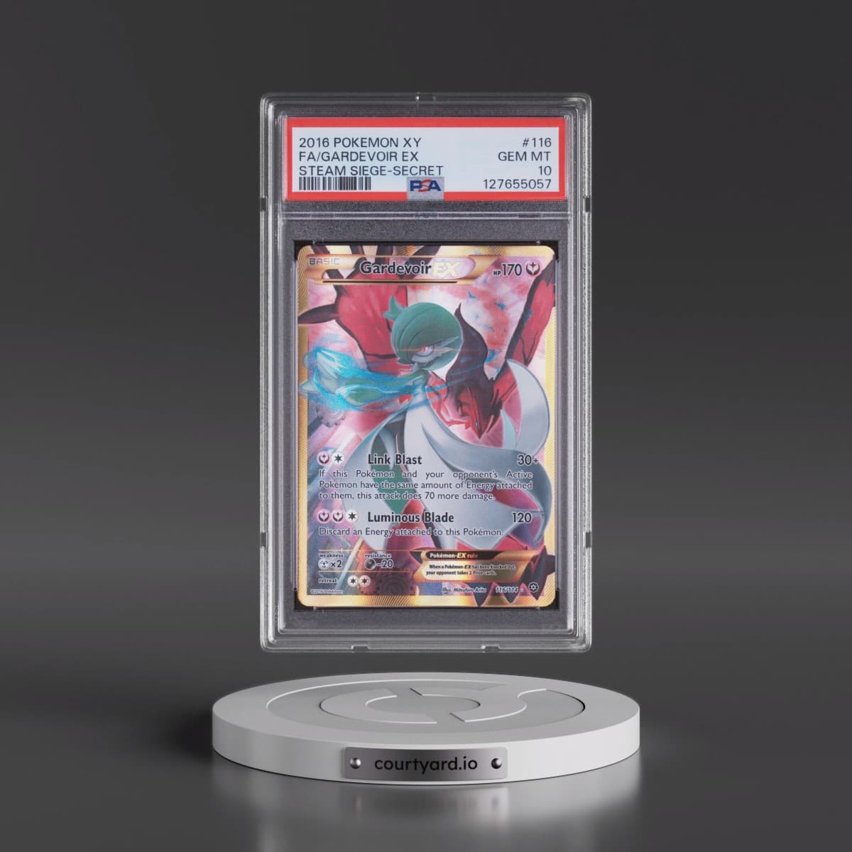 2016 Pokémon XY Steam Siege #116 Gardevoir EX - Holo Full Art Secret (PSA 10 GEM MINT)