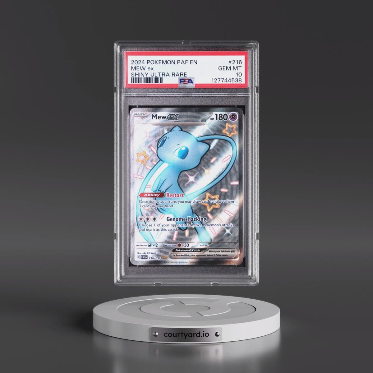 2024 Pokémon Paf EN-Paldean Fates #216 Mew EX - Holo Shiny Ultra Rare (PSA 10 GEM MINT)