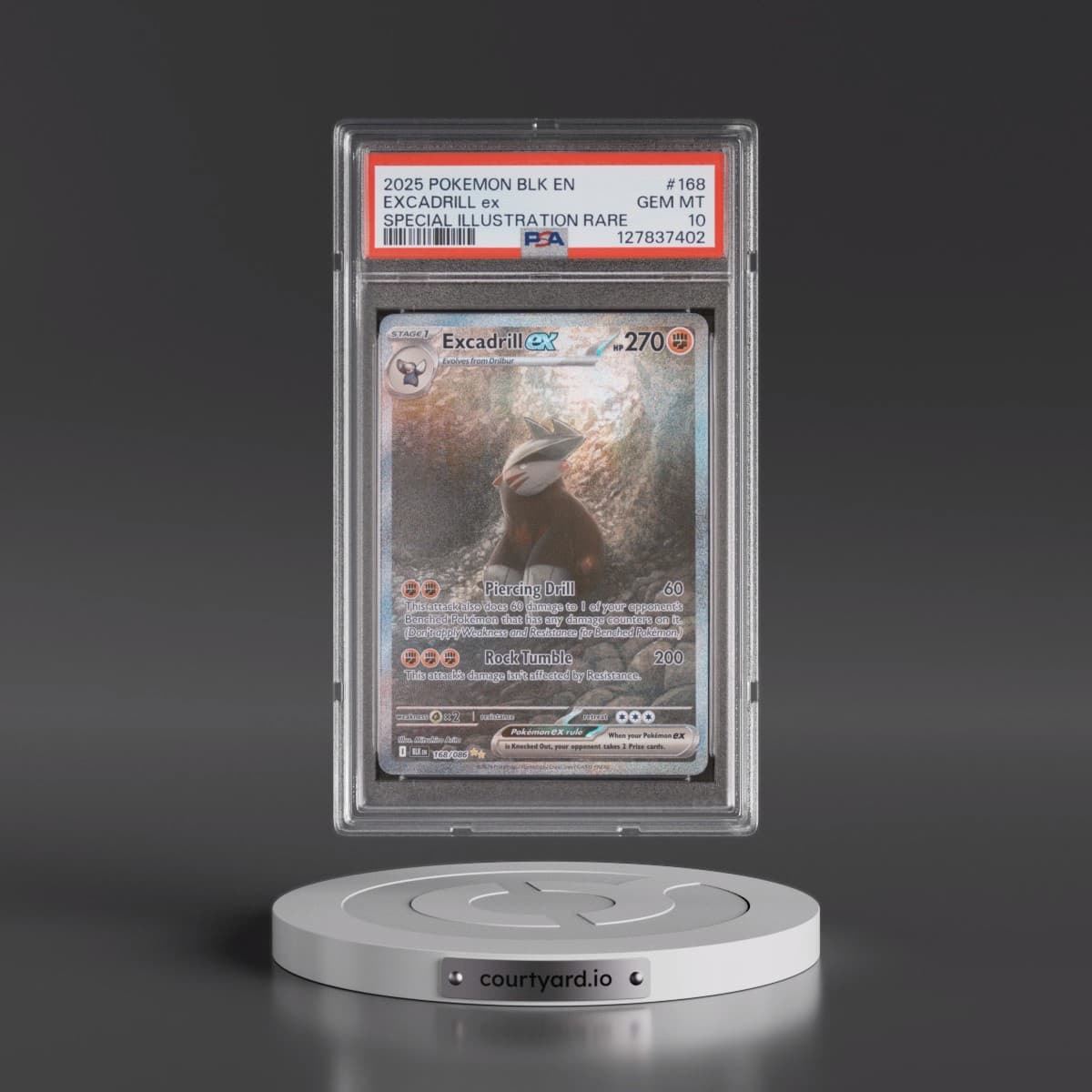 2025 Pokémon Blk EN-Black Bolt #168 Excadrill EX - Holo Special Illustration Rare (PSA 10 GEM MINT)