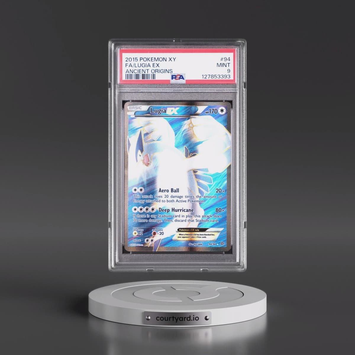 2015 Pokémon XY Ancient Origins #94 Lugia EX - Holo Full Art (PSA 9 MINT)