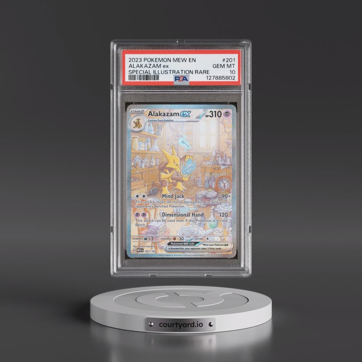 2023 Pokémon Mew EN-151 #201 Alakazam EX - Holo Special Illustration Rare (PSA 10 GEM MINT)
