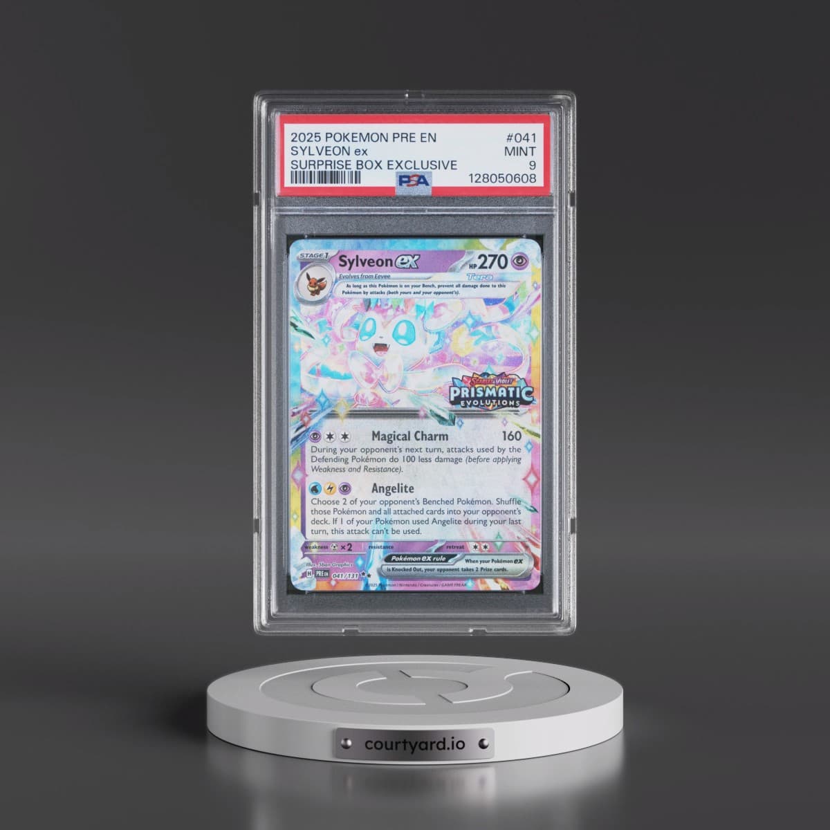 2025 Pokémon Pre EN-Prismatic Evolutions #041 Sylveon EX - Holo Surprise Box Exclusive (PSA 9 MINT)