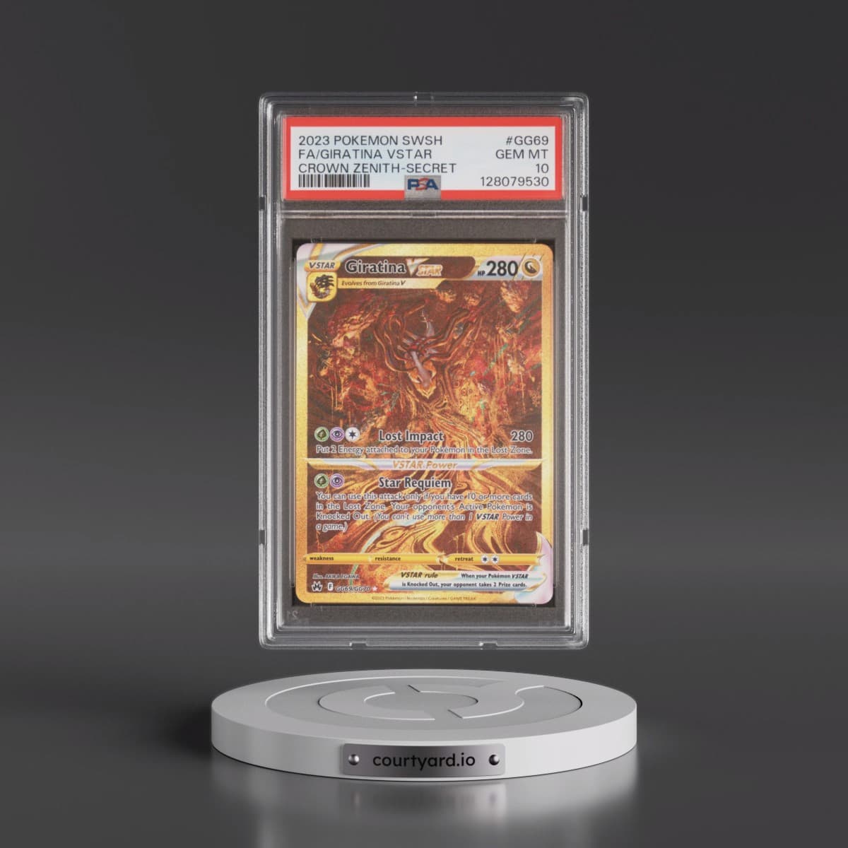2023 Pokémon Sword and Shield Crown Zenith #GG69 Giratina Vstar - Full Art Secret (PSA 10 GEM MINT)