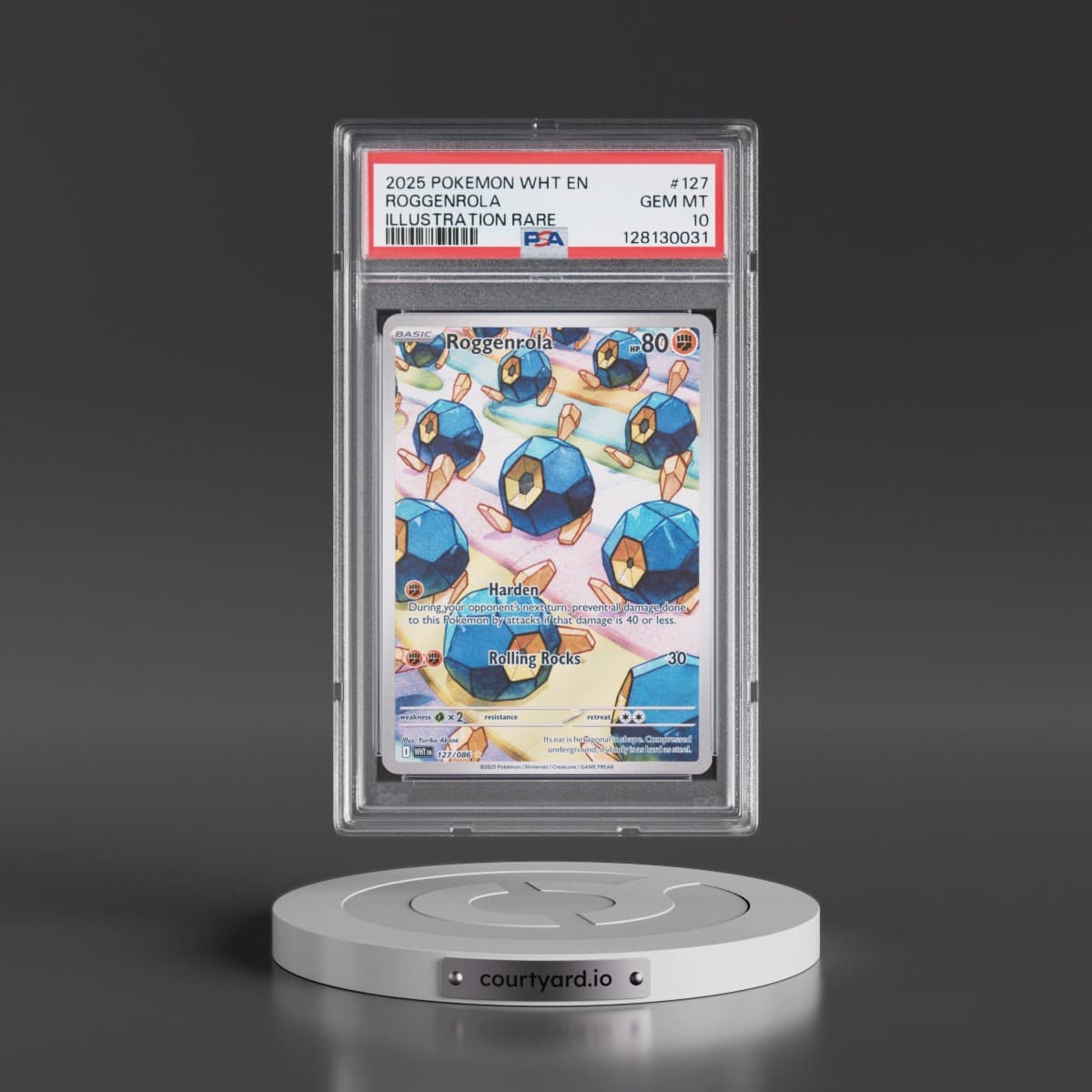 2025 Pokémon Wht EN-White Flare #127 Roggenrola - Illustration Rare (PSA 10 GEM MINT)