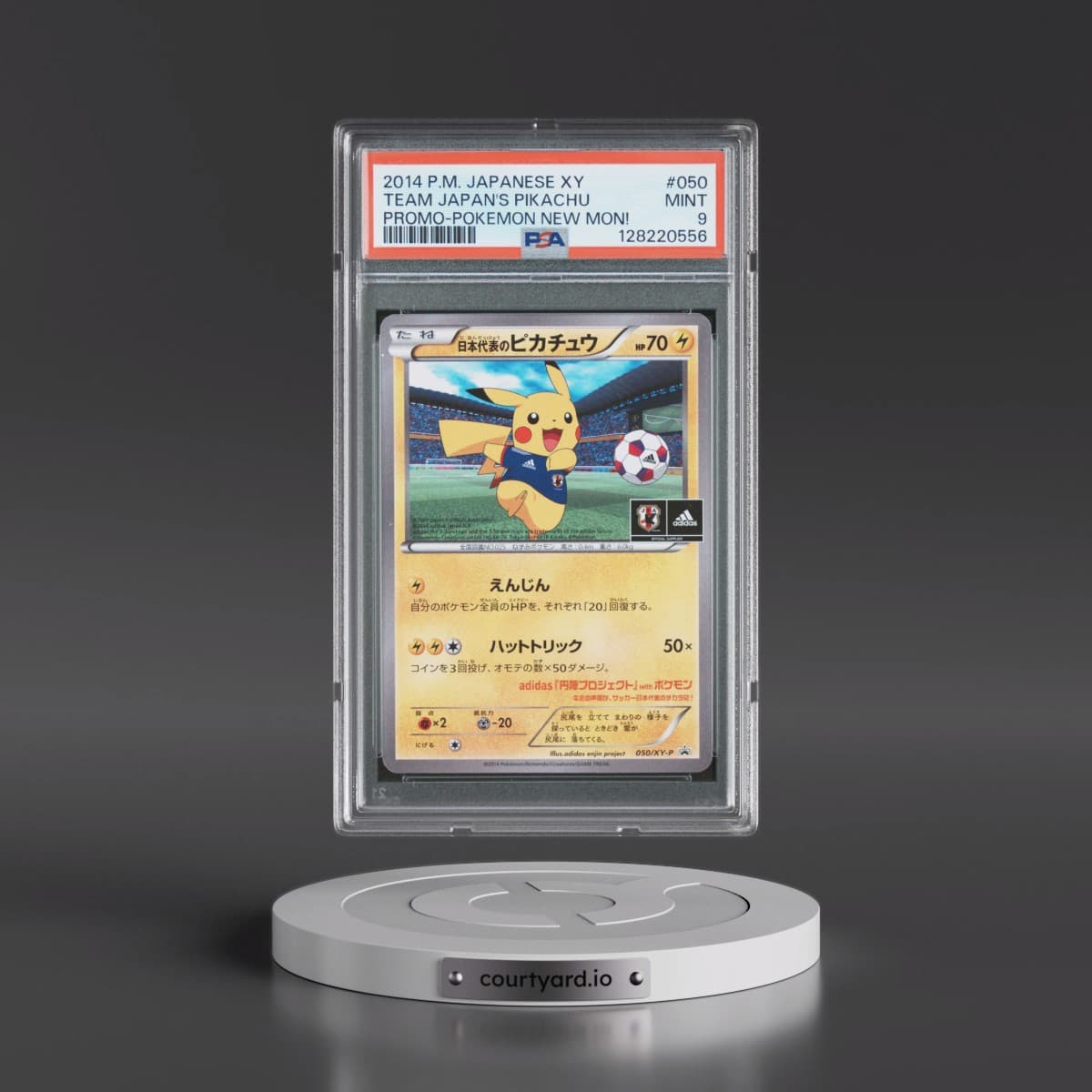 2014 Pokémon XY Promo #50 Team Japan's Pikachu - Pokemon New Mon! (PSA 9 MINT)