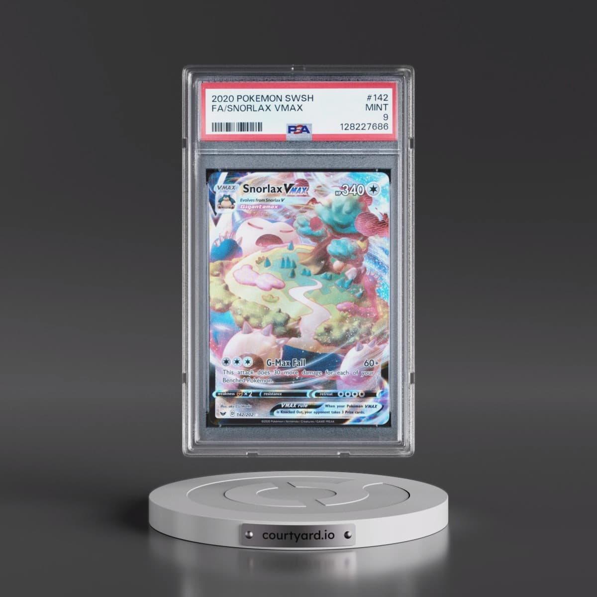 2020 Pokémon Sword & Shield #142 Snorlax Vmax - Full Art (PSA 9 MINT)