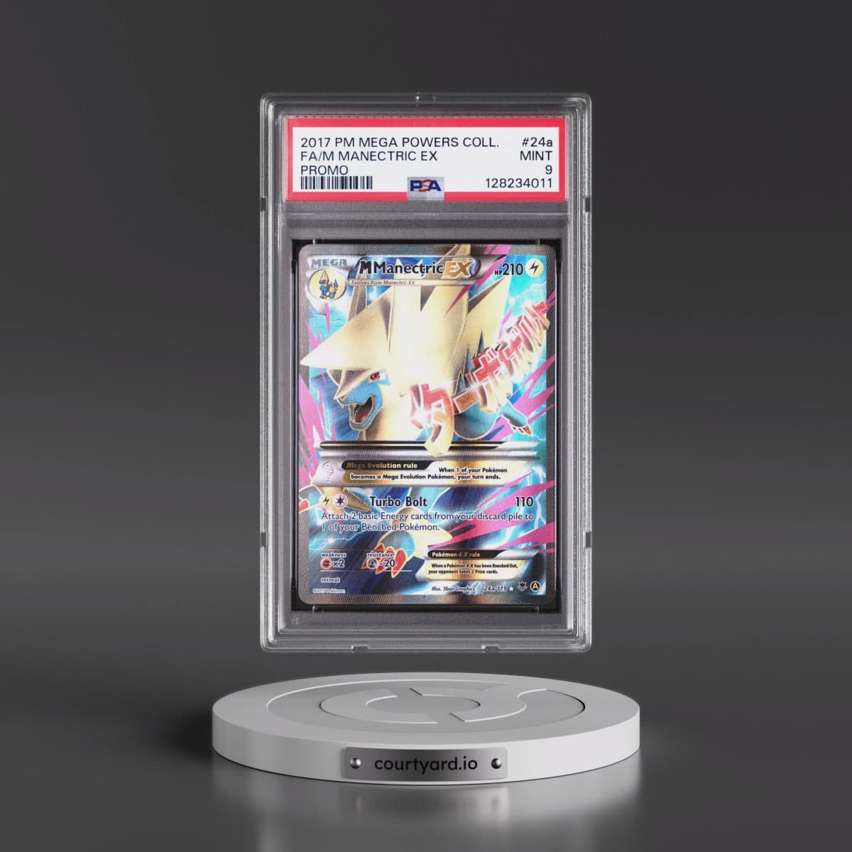 2017 Pokémon Mega Powers Collection Promo #24a M Manectric EX - Holo Full Art (PSA 9 MINT)