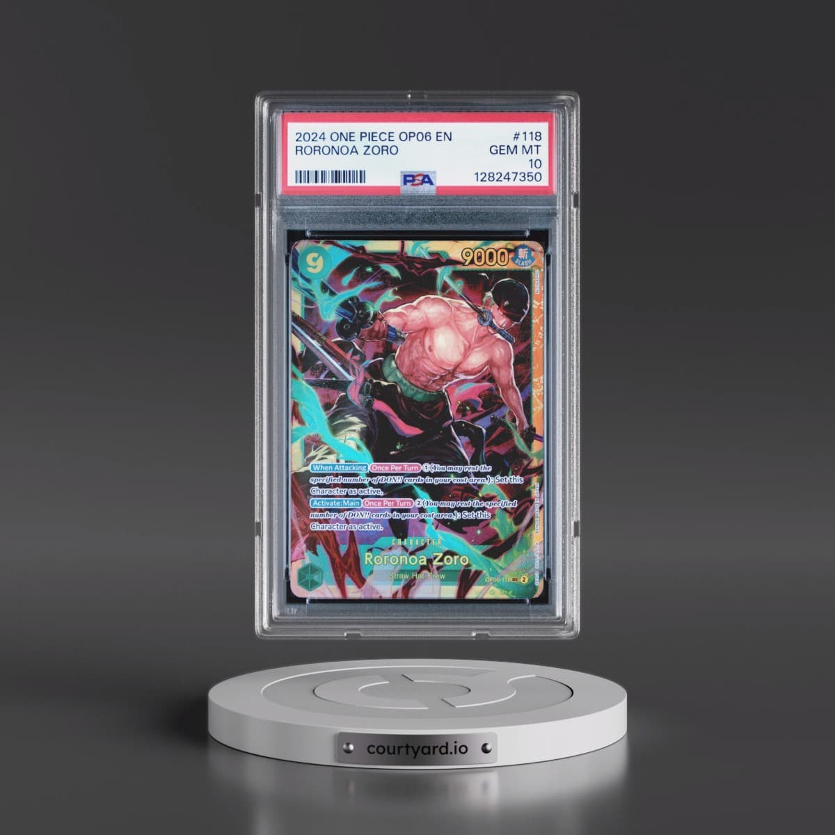 2024 One Piece OP06-Wings of the Captain #118 Roronoa Zoro (PSA 10 GEM MINT)